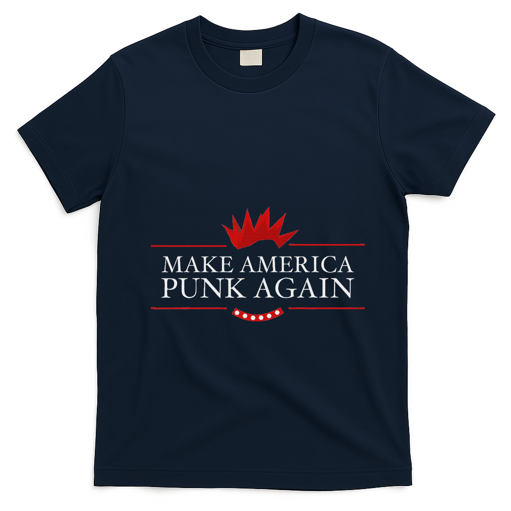 Make America Punk Again Anti Trump Rock Gift Idea T-Shirt - Navy Blue