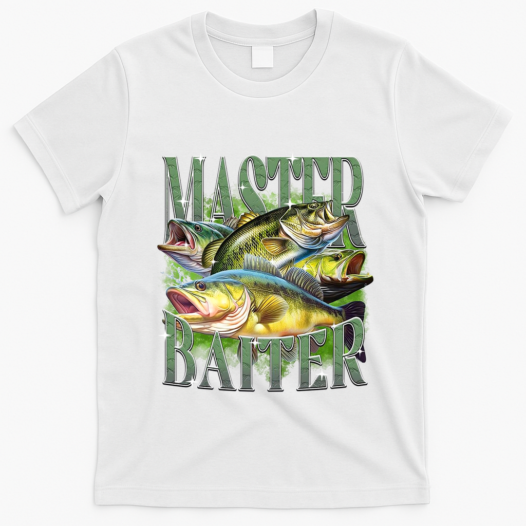 Master Baiter Bass Fishing T-Shirt - White