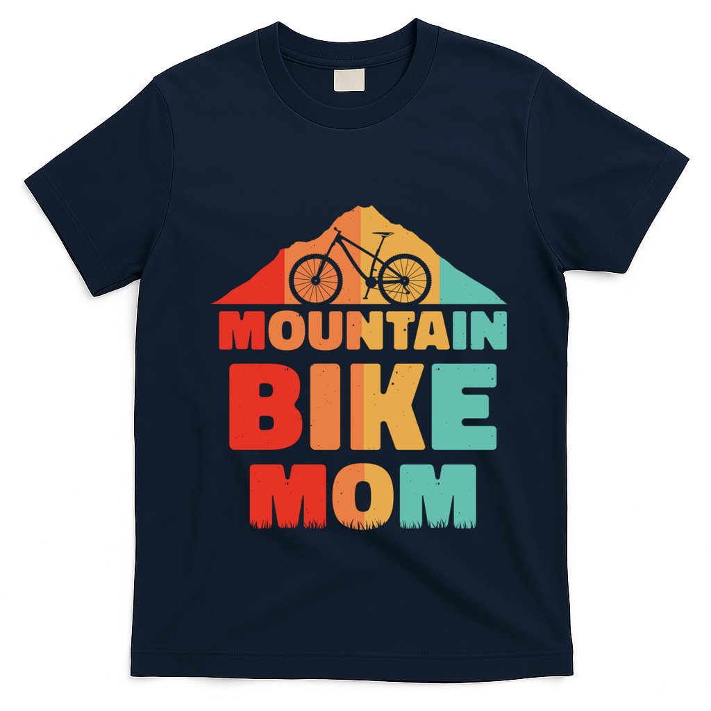 Mountain Bike Mom Mountainbike Mtb Cycling Biking Mother Cool Gift T-Shirt - Navy Blue