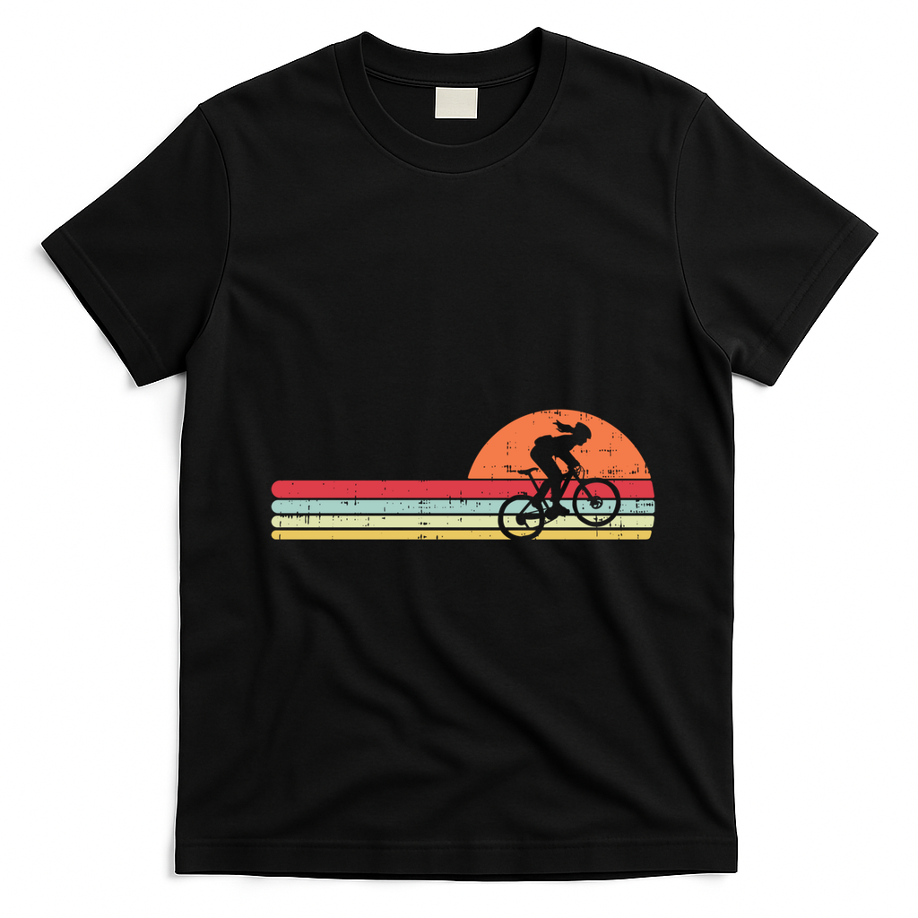 Mountain Bike Retro Cycling Bicycle Rider Gift Cute Gift T-Shirt - Black