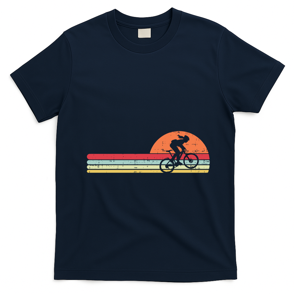 Mountain Bike Retro Cycling Bicycle Rider Gift Cute Gift T-Shirt - Navy Blue