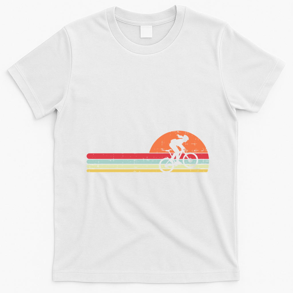 Mountain Bike Retro Cycling Bicycle Rider Gift Cute Gift T-Shirt - White