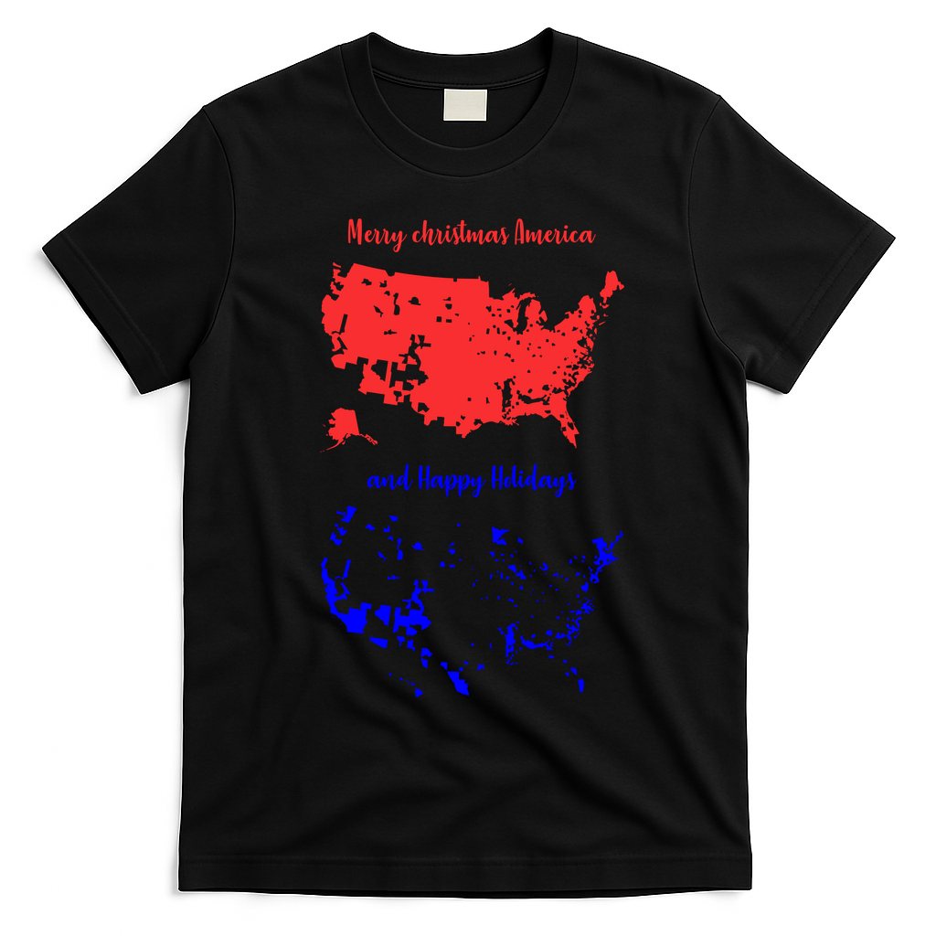 Merry Christmas America And Happy Holidays New President T-Shirt - Black
