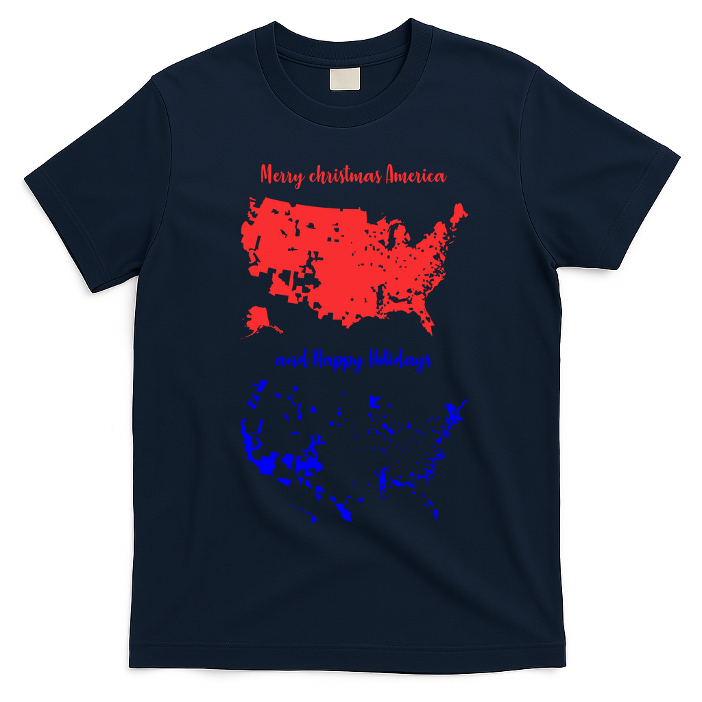 Merry Christmas America And Happy Holidays New President T-Shirt - Navy Blue
