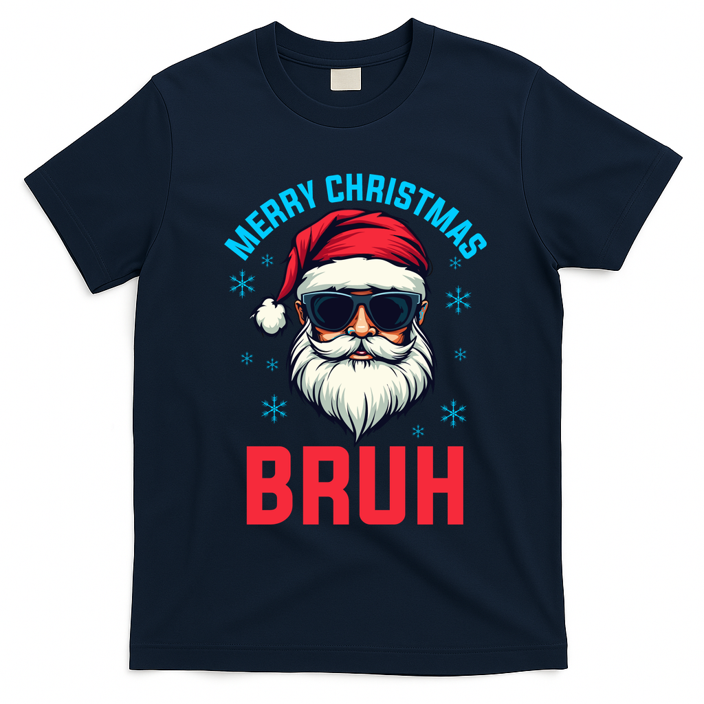 Merry Christmas Bruh T-Shirt - Navy Blue