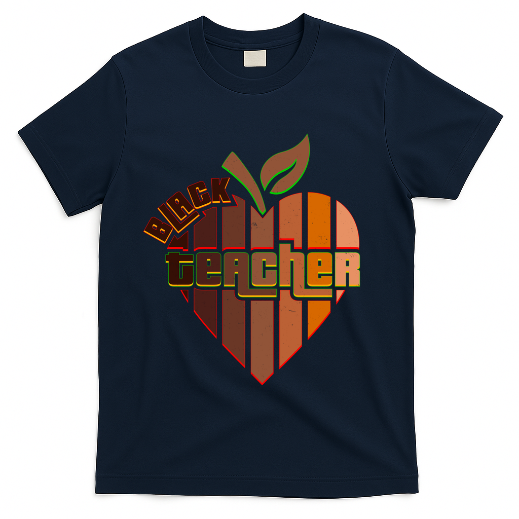 Melanin Colors Black Teacher T-Shirt - Navy