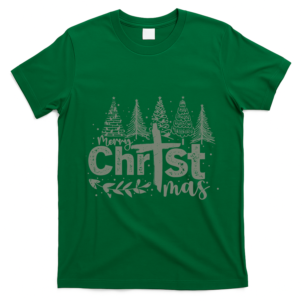 Merry Christmas Christian Christ T-Shirt - Irish Green