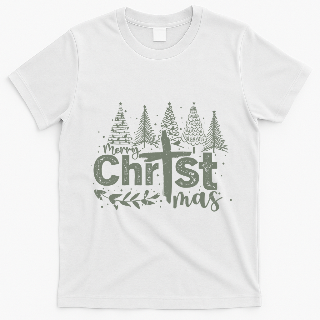 Merry Christmas Christian Christ T-Shirt - White