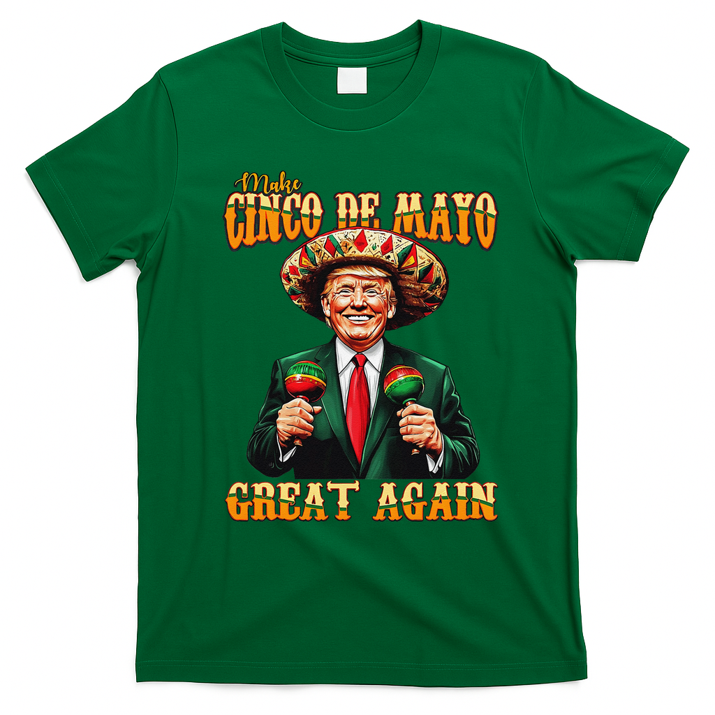 Make Cinco De Mayo Great Again Funny Trump Fiesta 5 De Mayo T-Shirt - Irish Green