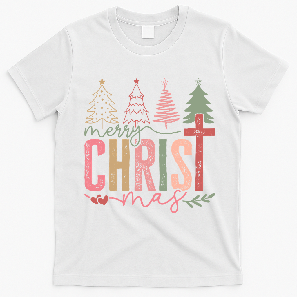 Merry Christmas Faith Christ Christian T-Shirt - White