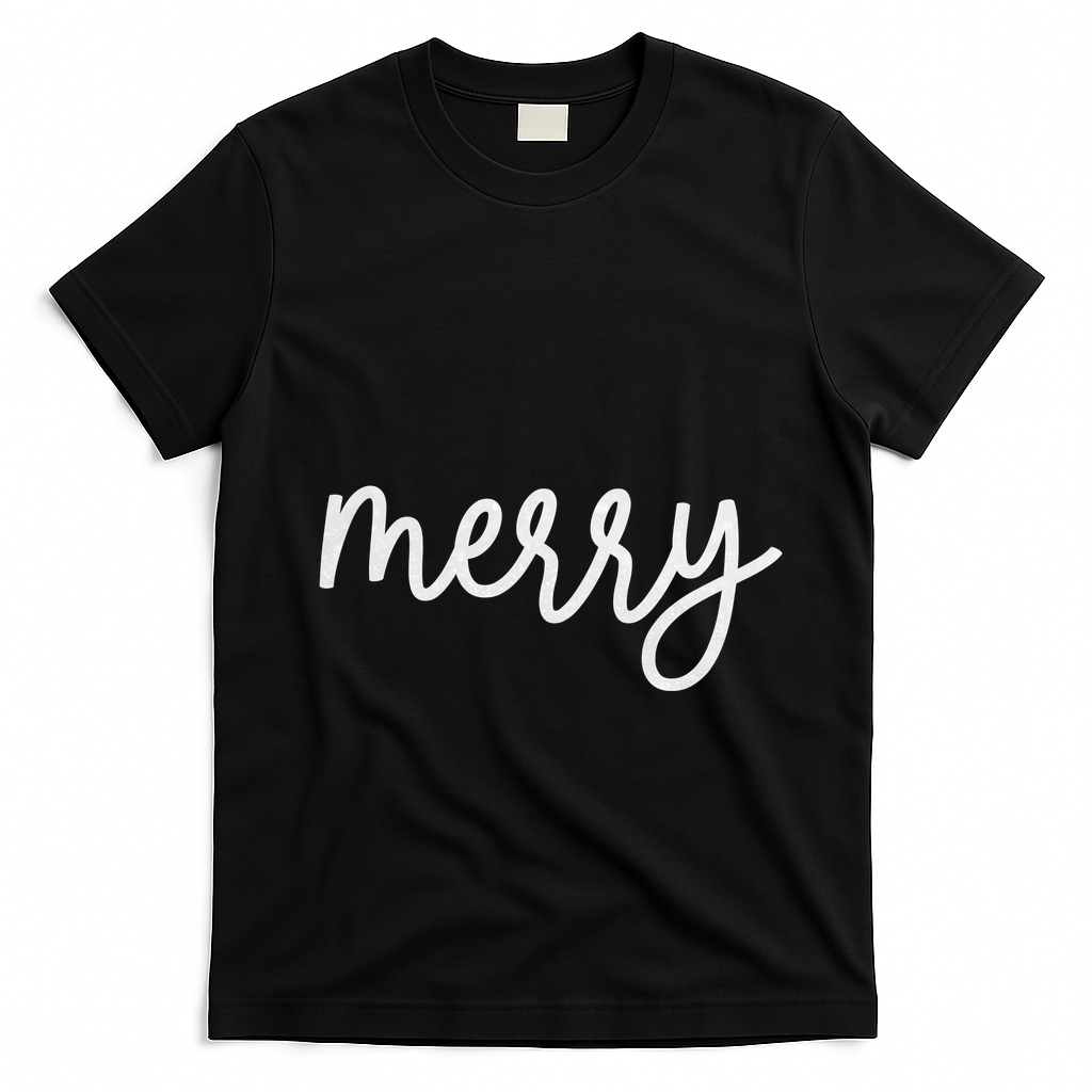 Merry Christmas Festive Family Matching T-Shirt - Black