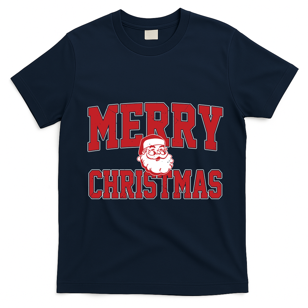 Merry Christmas Family Matching Outfit T-Shirt - Navy Blue
