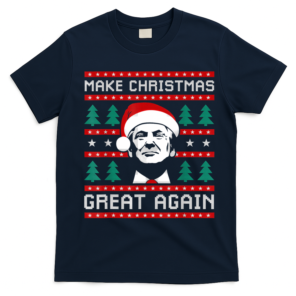 Make Christmas Great Again Trump T-Shirt - Navy Blue