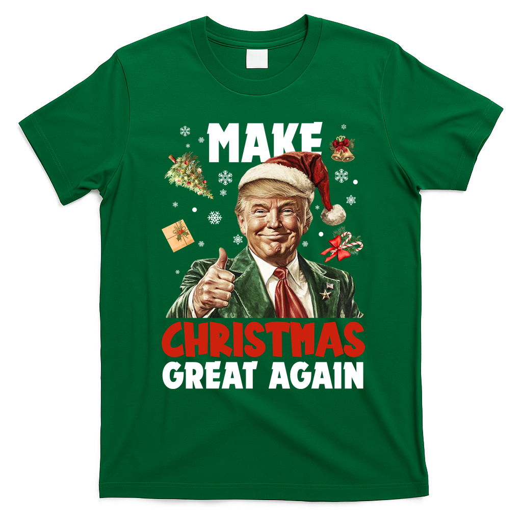 Make Christmas Great Again Pro Donald Trump Holiday T-Shirt - Irish Green