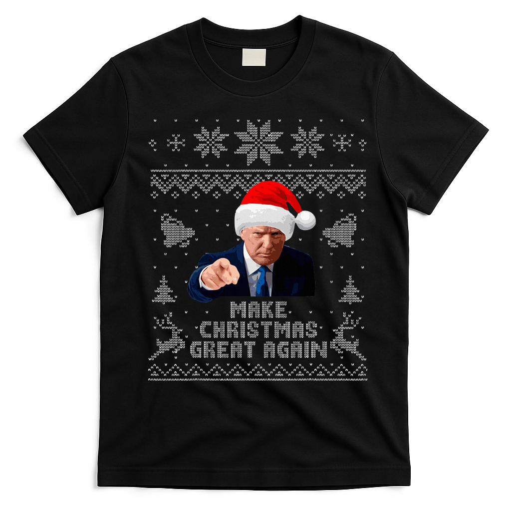 Make Christmas Great Again Donald Trump Holiday T-Shirt - Black