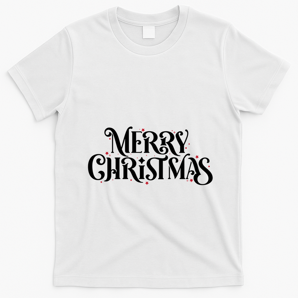 Merry Christmas Lights Festive Family Matching T-Shirt - White