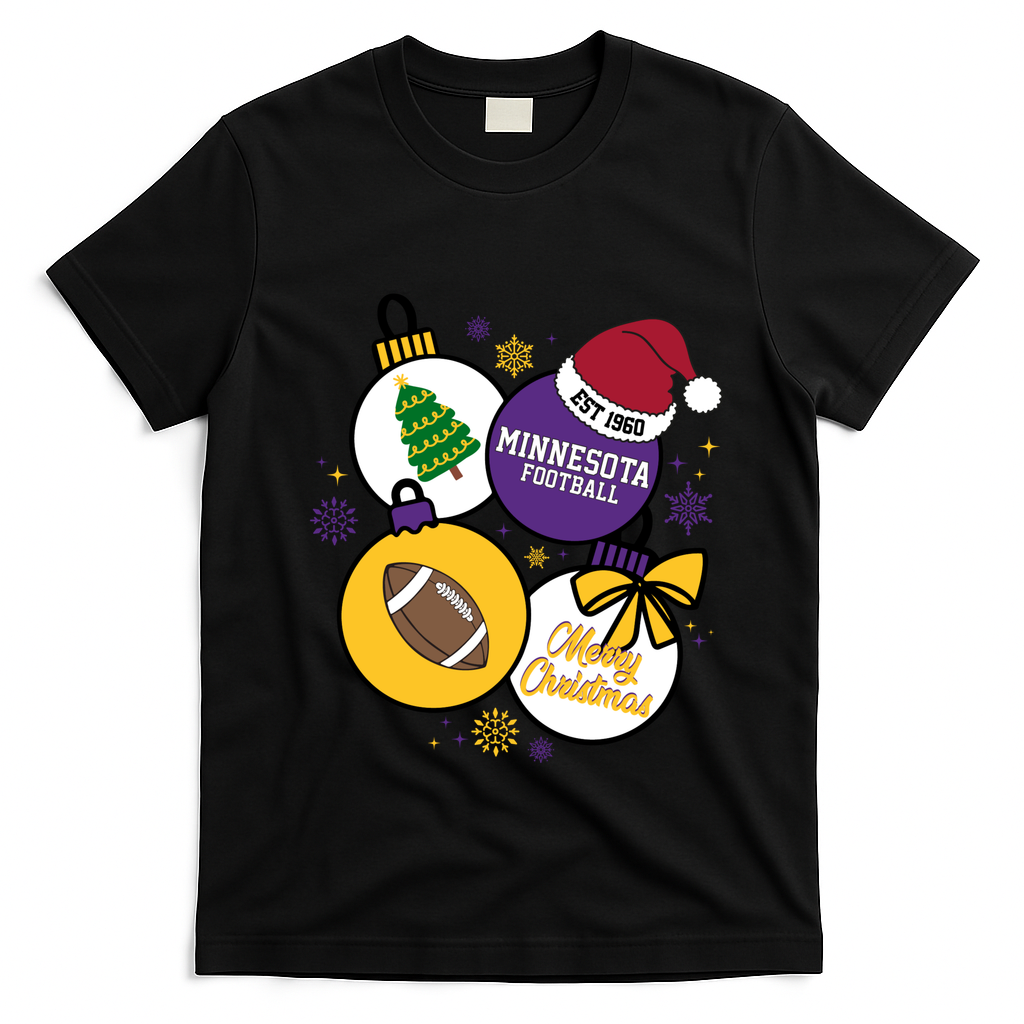 Merry Christmas Minnesota football Est 1960 T-Shirt - Black