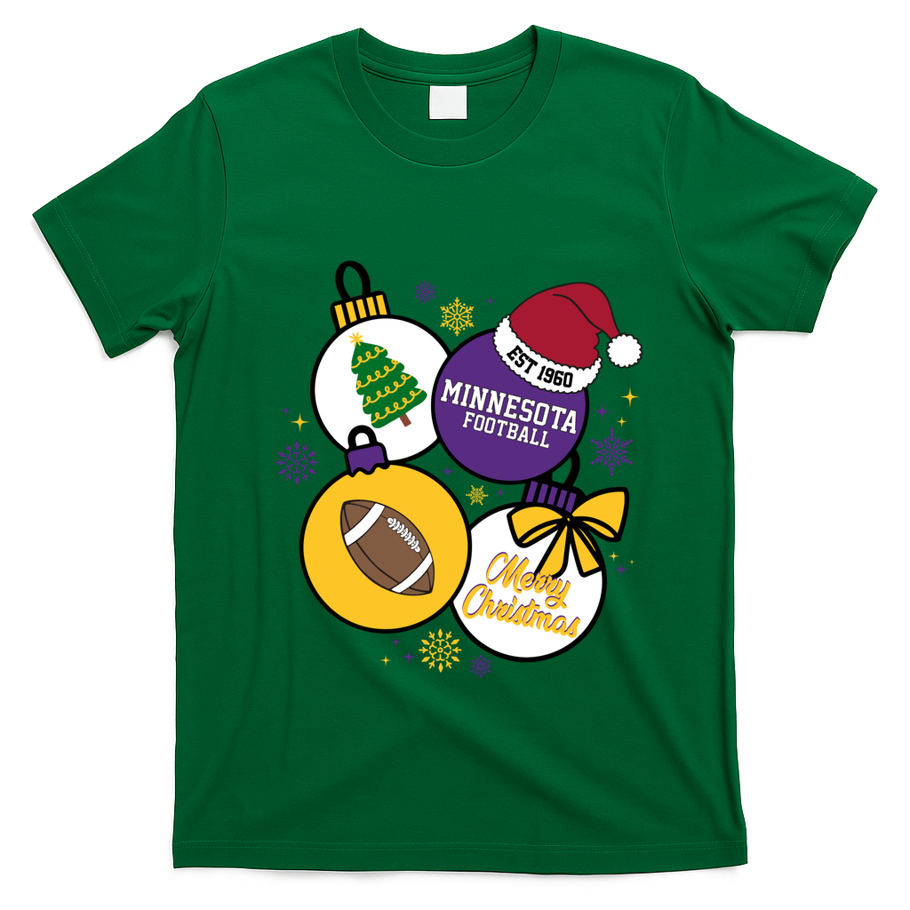 Merry Christmas Minnesota football Est 1960 T-Shirt - Irish Green
