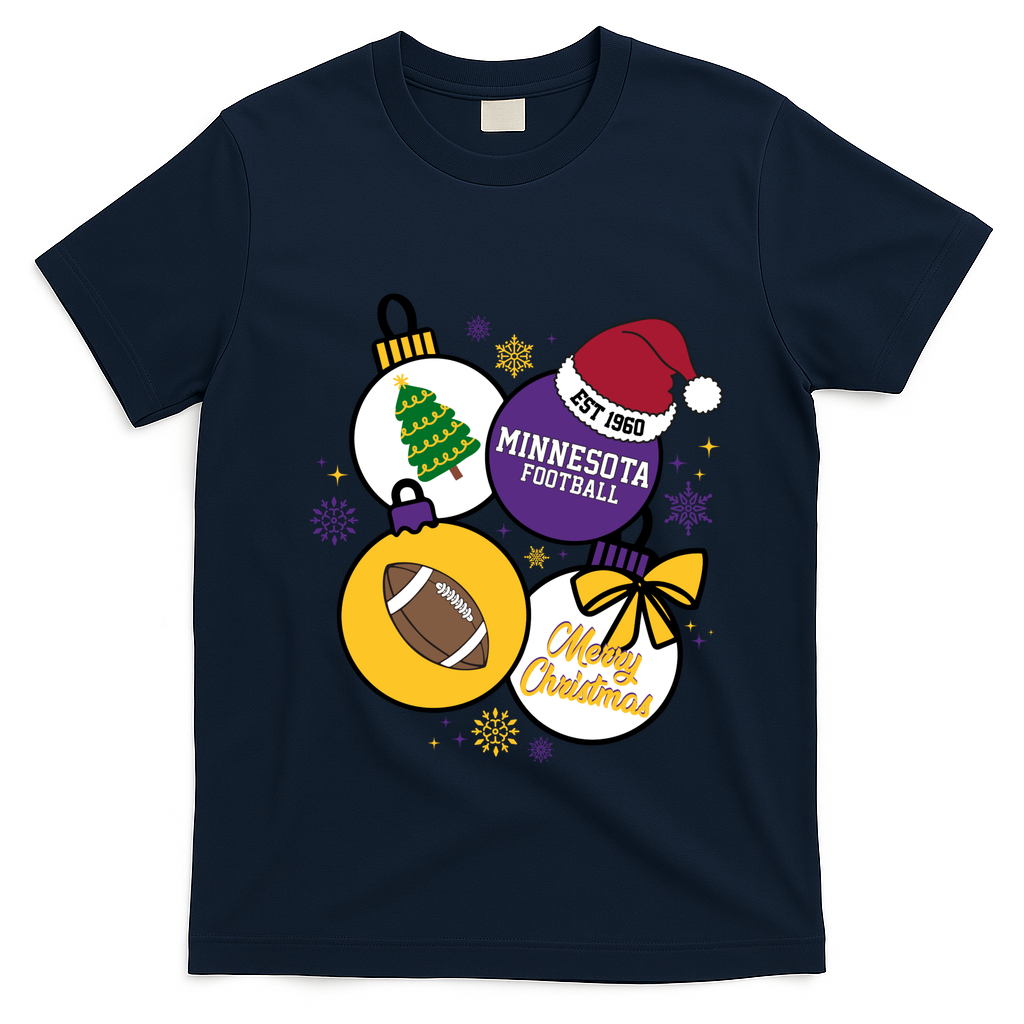Merry Christmas Minnesota football Est 1960 T-Shirt - Navy Blue