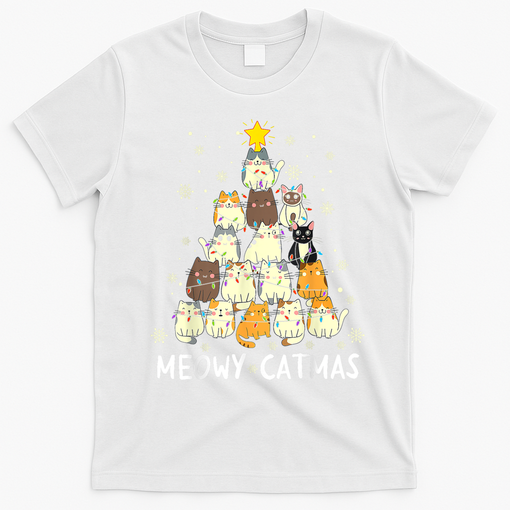 Meowy Catmas T-Shirt - White