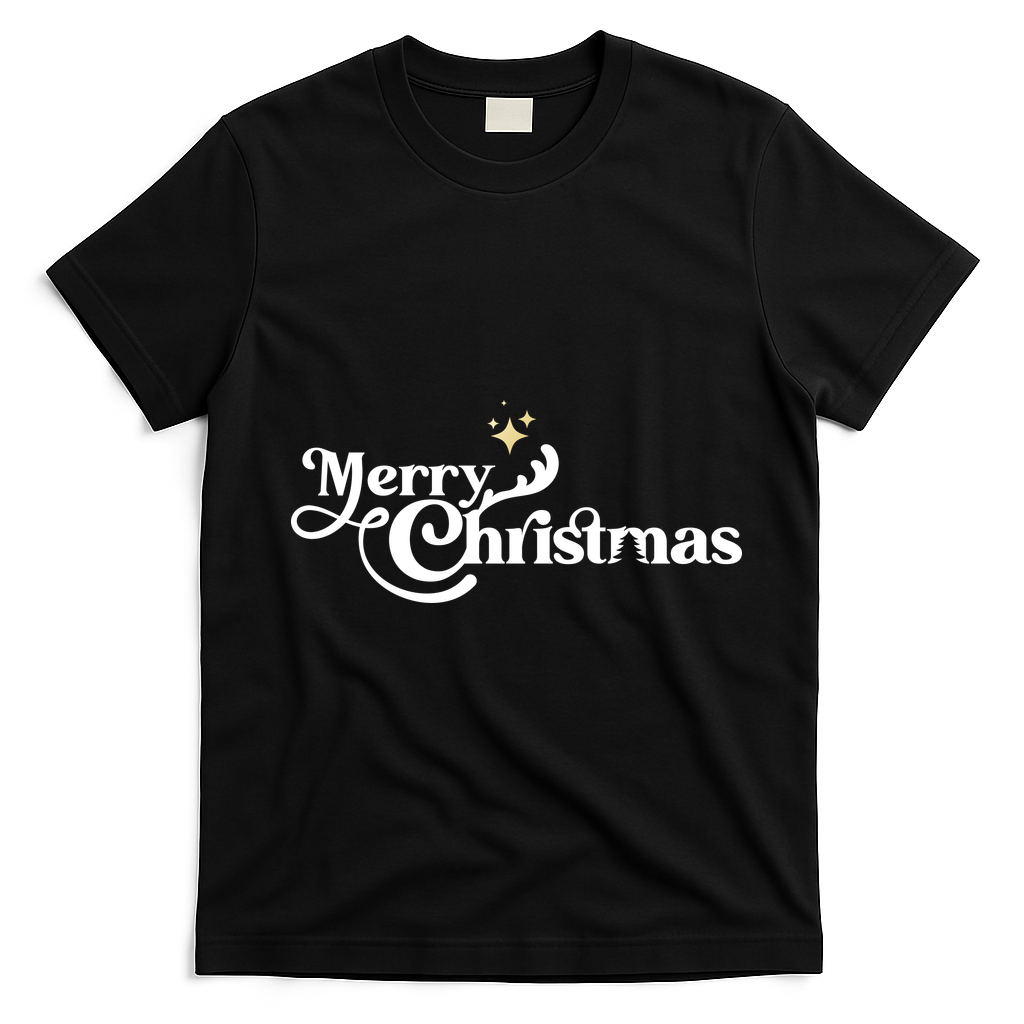 Merry Christmas T-Shirt - Black