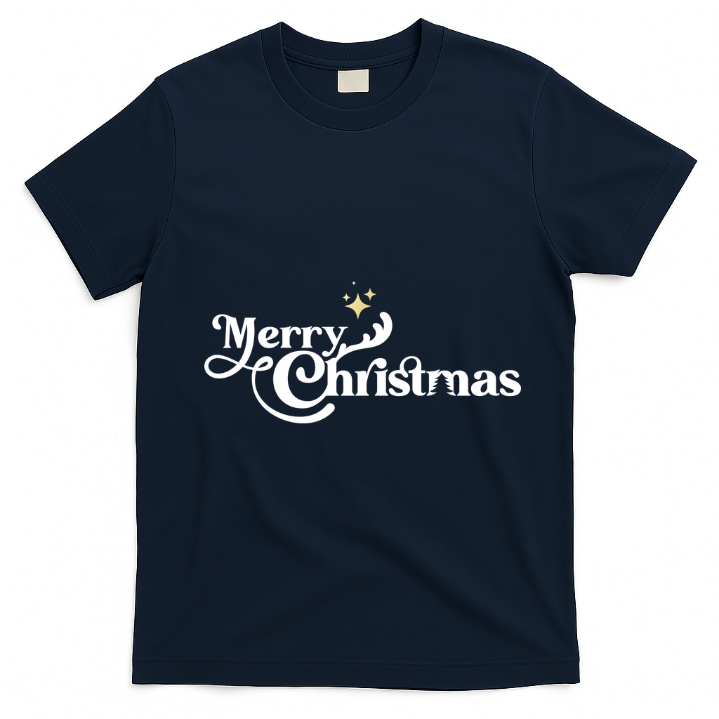 Merry Christmas T-Shirt - Navy Blue
