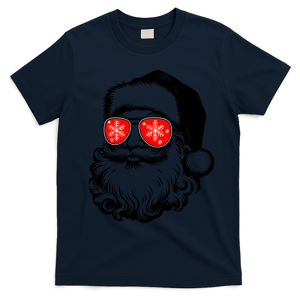 Merry Christmas Santa Vibes T-Shirt - Navy Blue