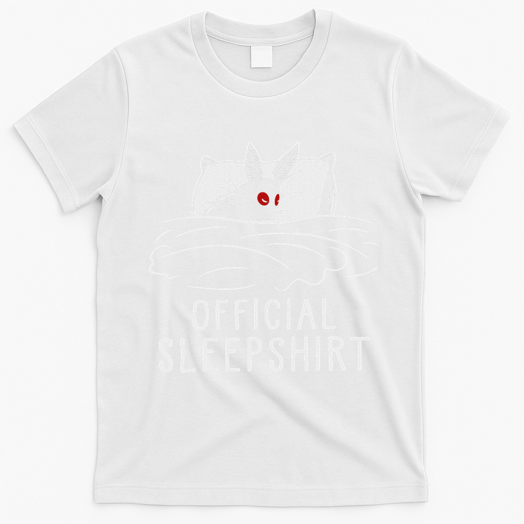 Mothman Cryptid Sleep T-Shirt - White