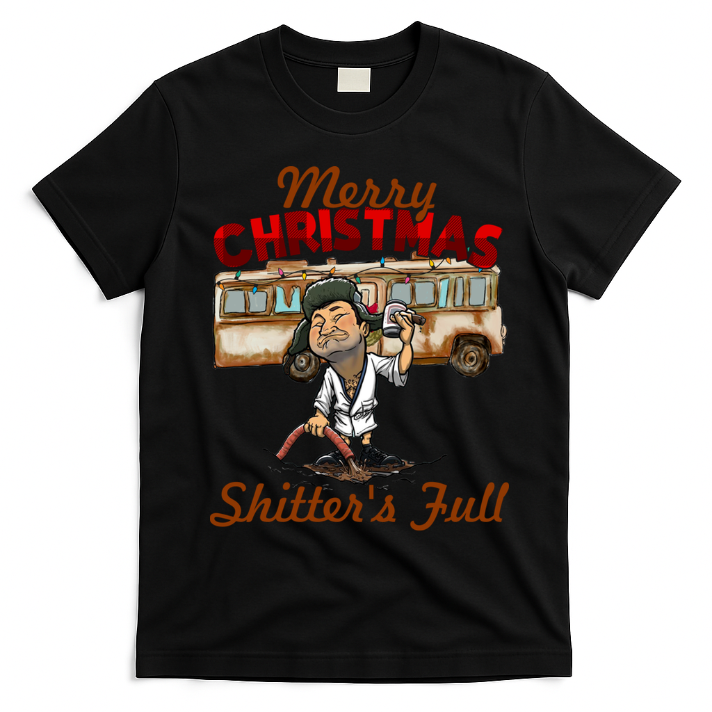 Merry Christmas Shitters Full Ugly T-Shirt - Black