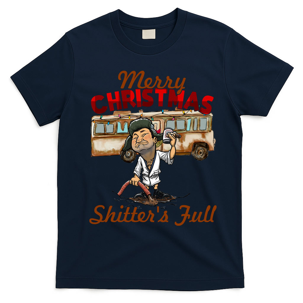 Merry Christmas Shitters Full Ugly T-Shirt - Navy Blue