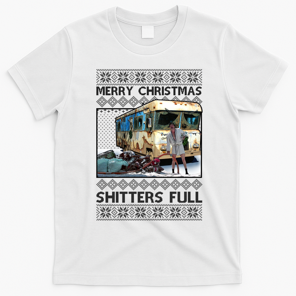 Funny Merry Christmas Shitters Full Ugly Christmas Sweater T-Shirt - White
