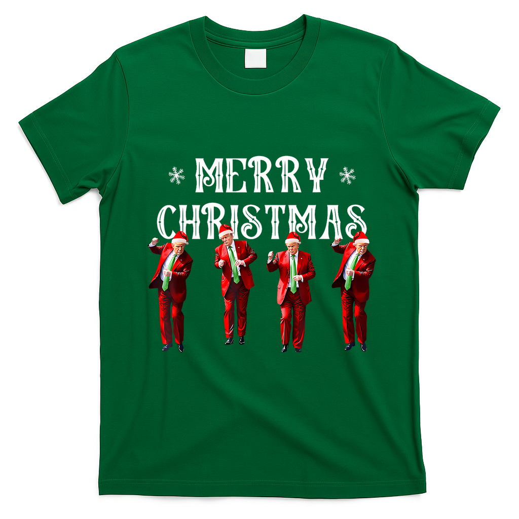 Merry Christmas Trump Pajamas Holiday T-Shirt - Irish Green