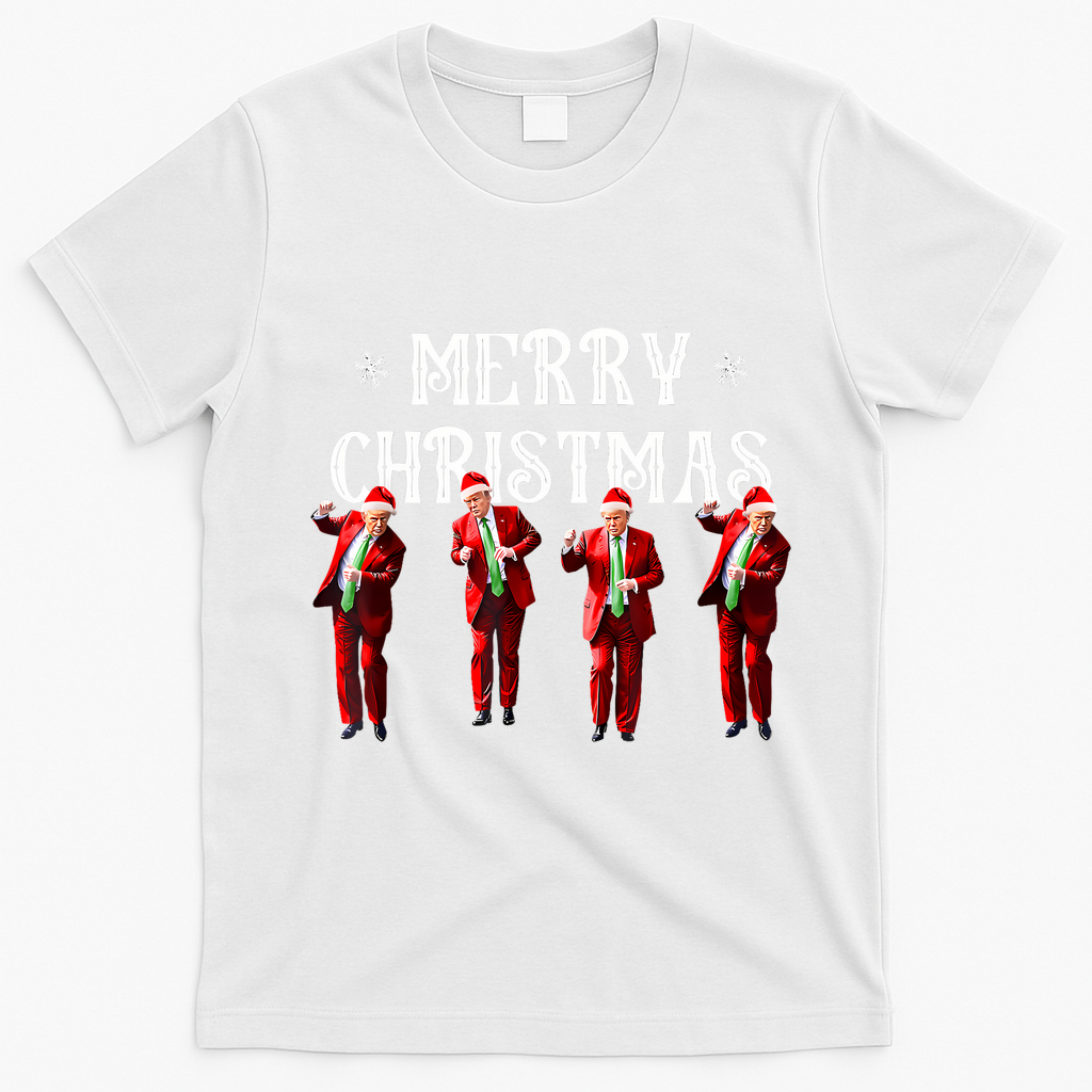 Merry Christmas Trump Pajamas Holiday T-Shirt - White