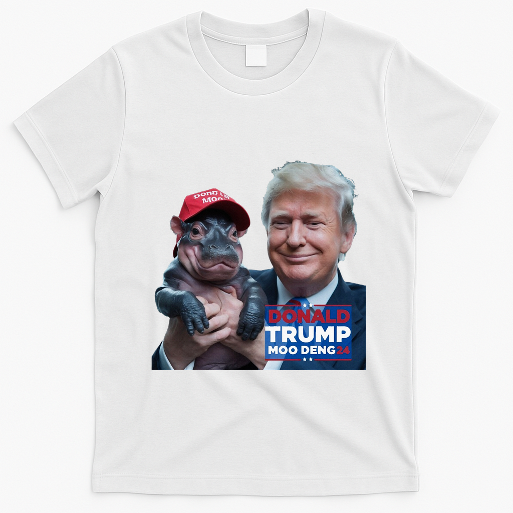 Moo Deng Trump And The HippoS Campaign Journey T-Shirt - White