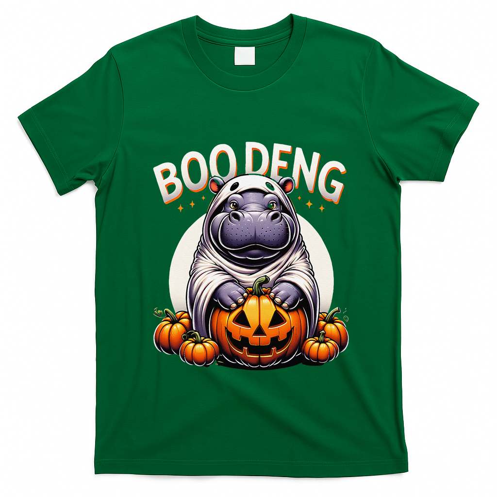 Moo Deng Baby Hippo Moo Deng Costume For Boo Deng Halloween T-Shirt - Irish Green