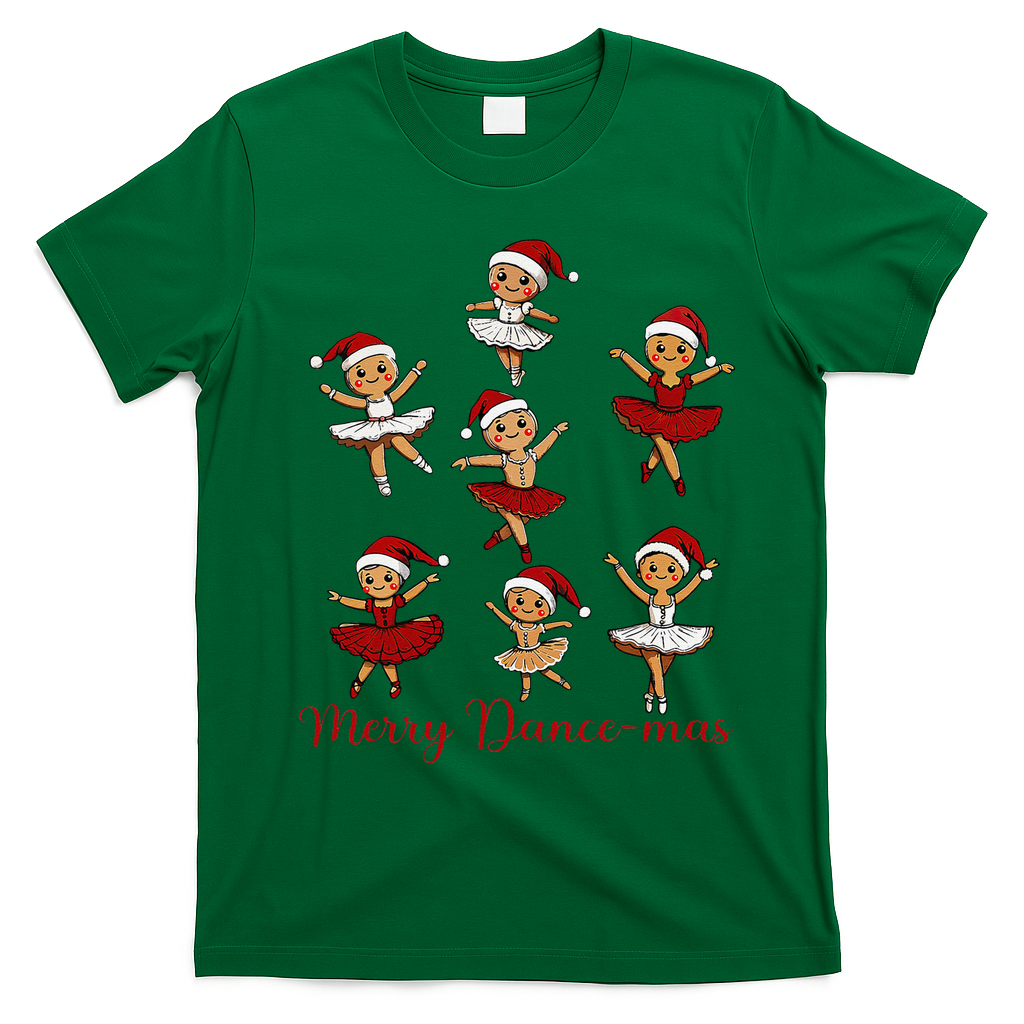 Merry Dancemas Gingerbread Dancer Ballet Christmas T-Shirt - Irish Green