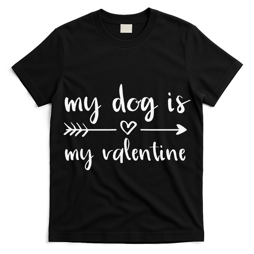 My Dog Is My Valentine Valentine's Day Dog Lover Dog Owner T-Shirt