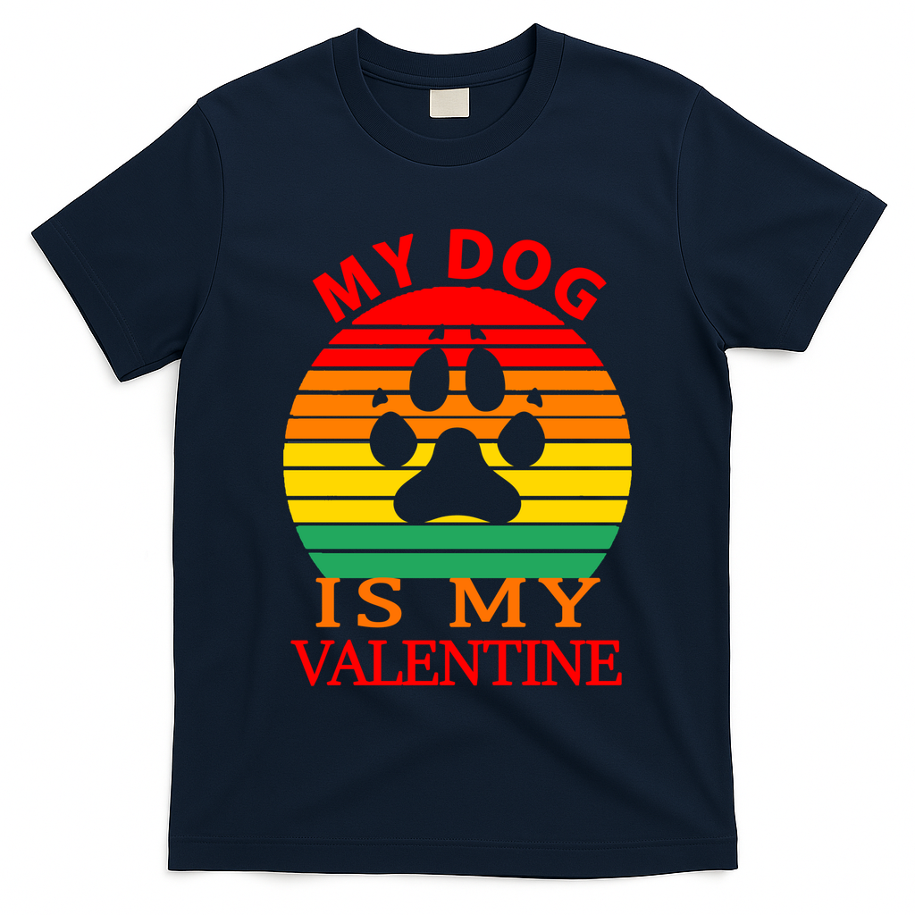 My Dog Is My Valentine Retro T-Shirt