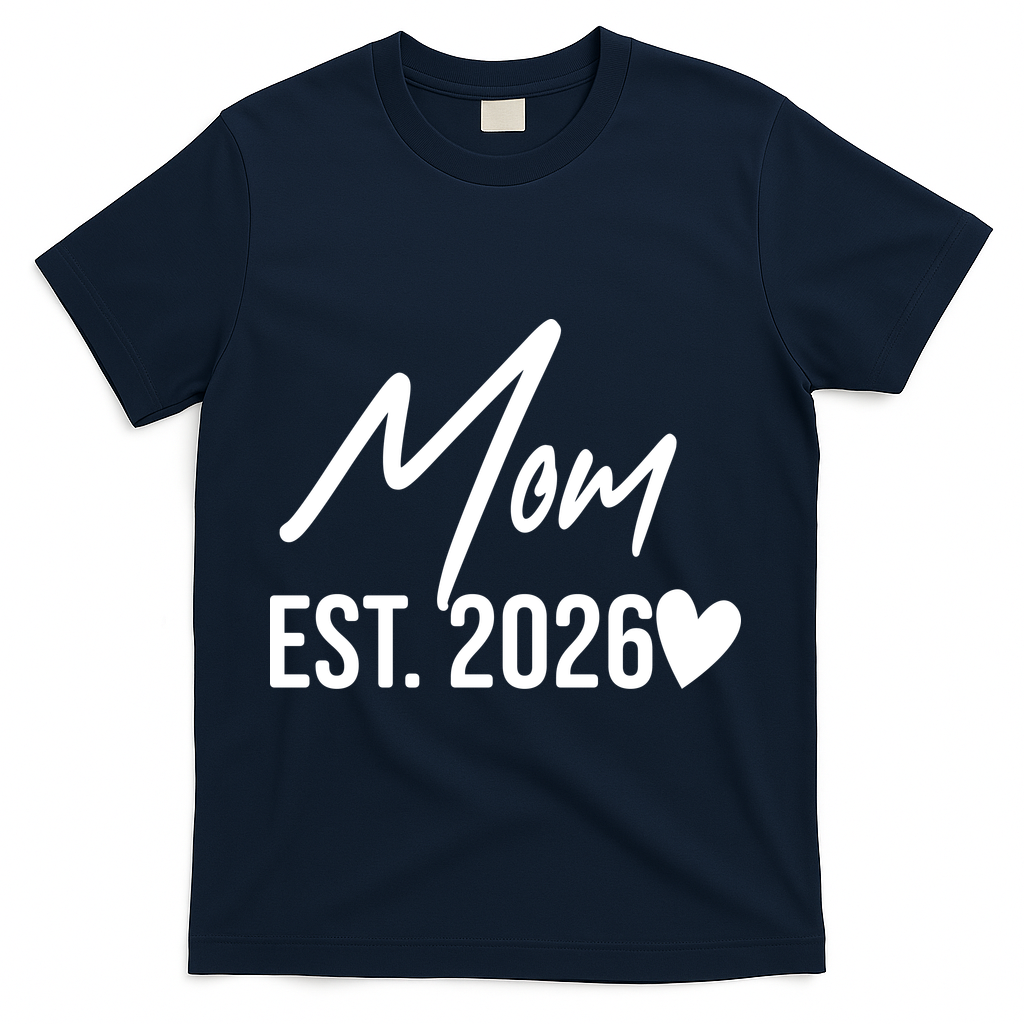 Mom EST 2026 T-Shirt - Navy