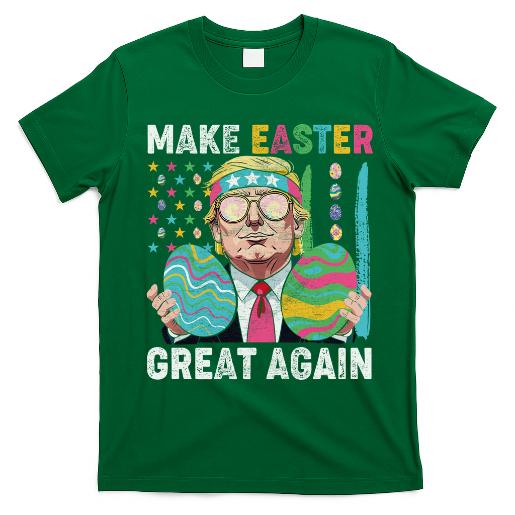 Make Easter Great Again Trump Bunny Spring Hunt Eggs T-Shirt - Irish Green