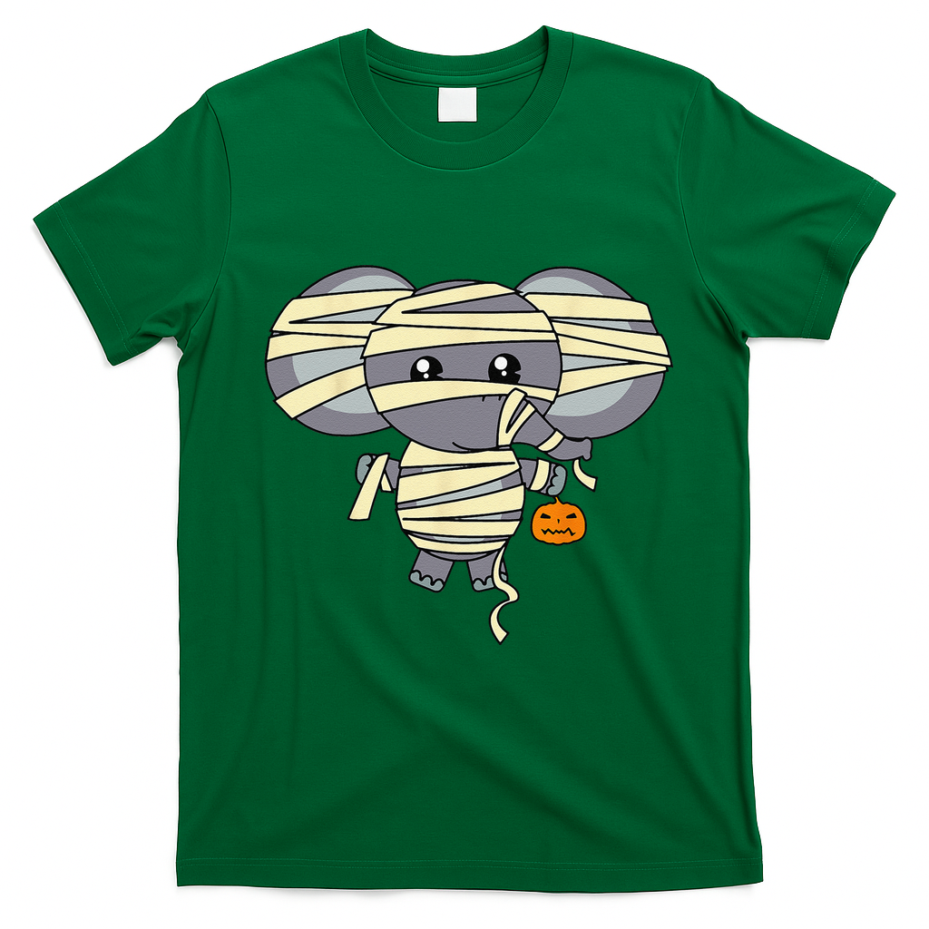 Mummy Elephant Trick Or Treating Costume Cute Halloween Gift T-Shirt - Irish Green