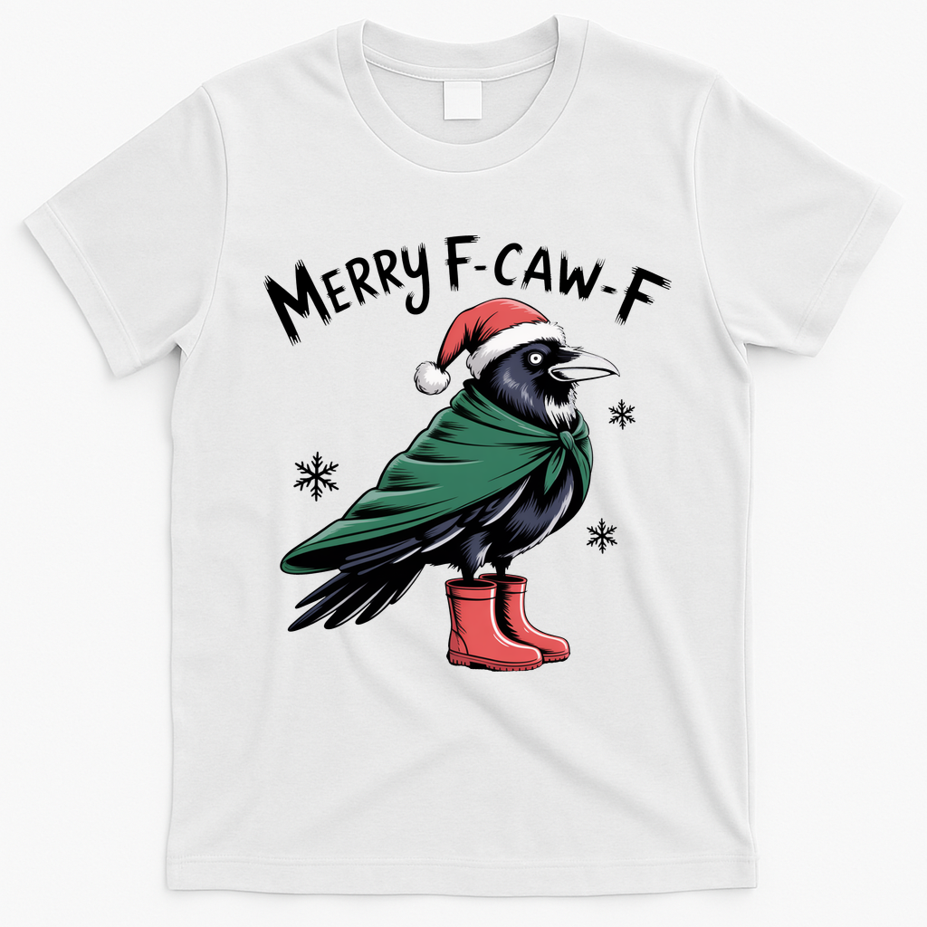 Merry F-Caw-F Christmas! T-Shirt - White