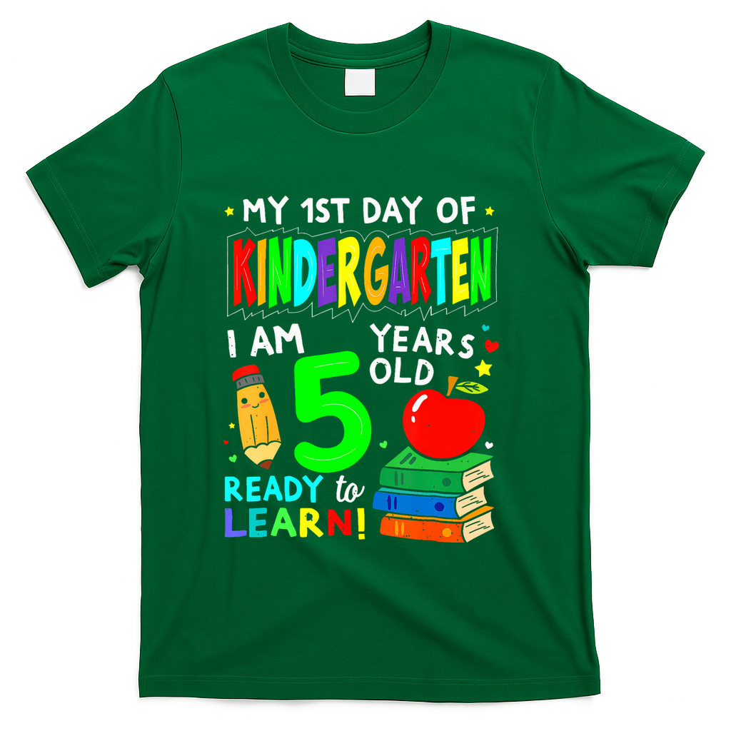 My First Day Of Kindergarten 1st Day Of School T-Shirt - Green