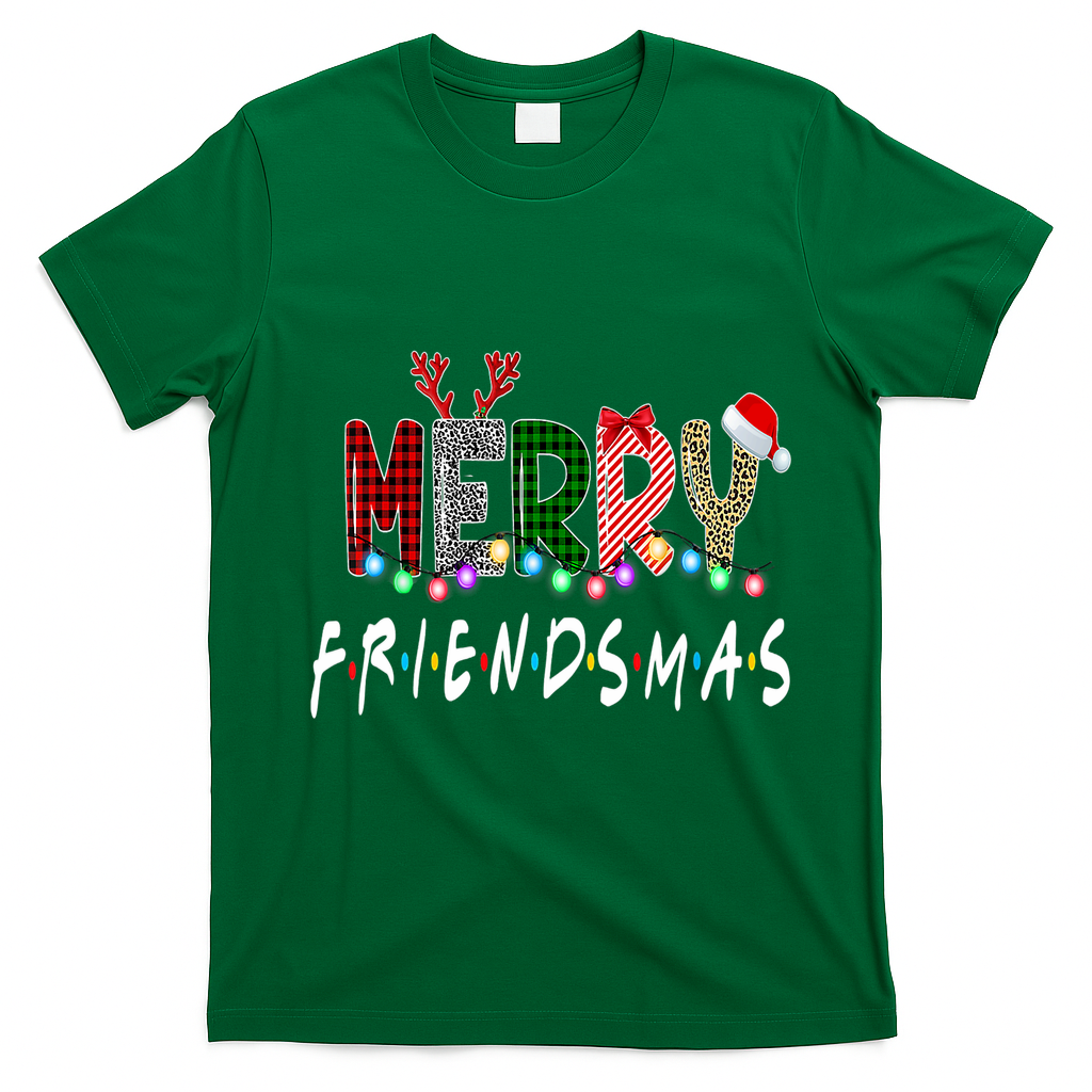 Merry Friendsmas Friends Christmas Matching Xmas Gift T-Shirt - Irish Green