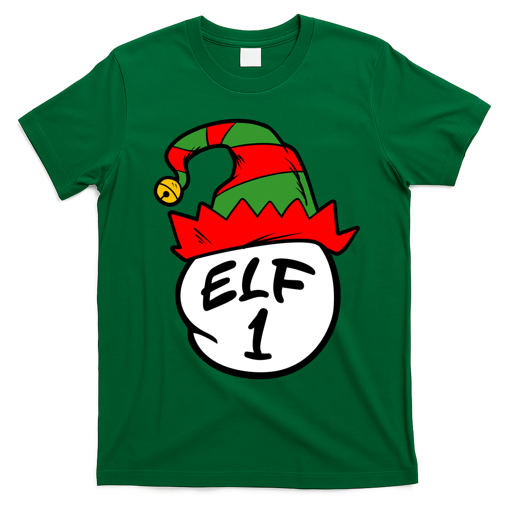 Matching Family Group Elf Hat 1 T-Shirt - Irish Green