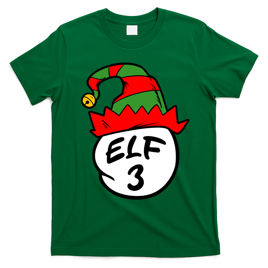 Matching Family Group Elf Hat 3 T-Shirt - Irish Green