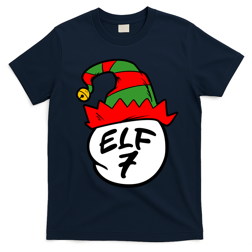 Matching Family Group Elf Hat 7 T-Shirt - Navy Blue