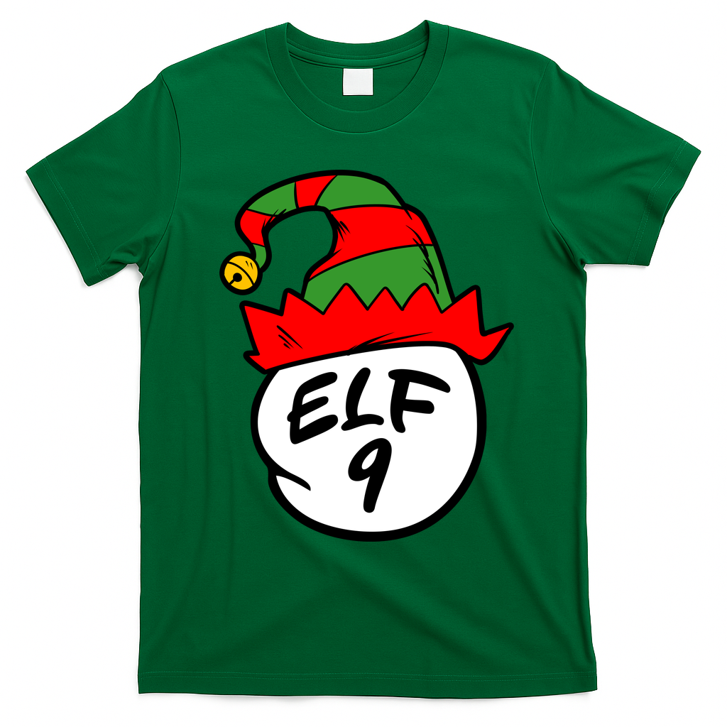 Matching Family Group Elf Hat 9 T-Shirt - Irish Green