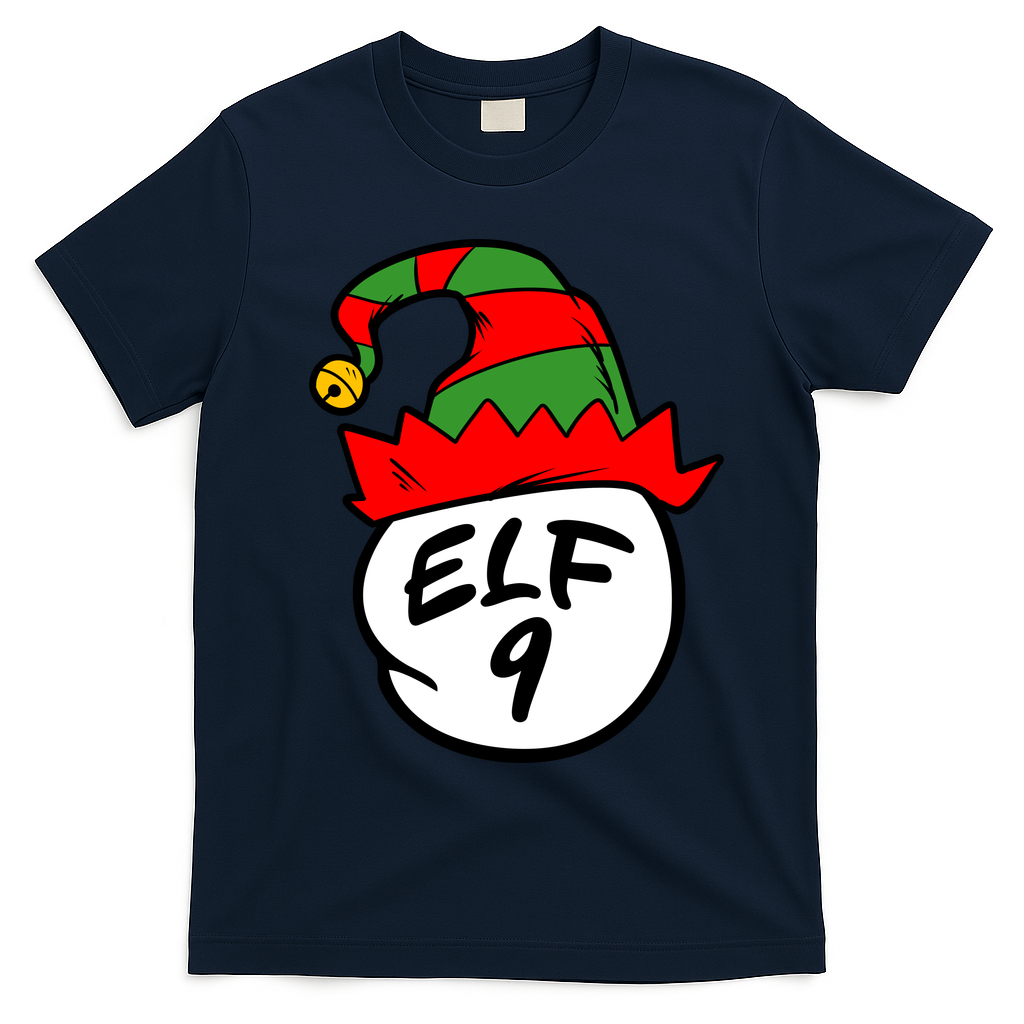 Matching Family Group Elf Hat 9 T-Shirt - Navy Blue