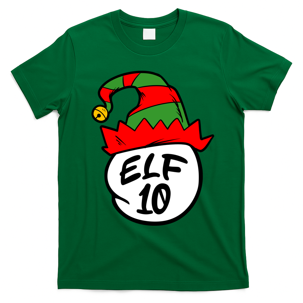 Matching Family Group Elf Hat 10 T-Shirt - Irish Green